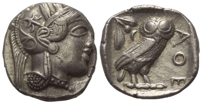Attika. Athen.

 Tetradrachme (Silber). Ca. 454 - 404 v. Chr.
Vs: Kopf der At...
