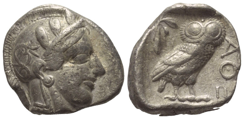 Attika. Athen.

 Tetradrachme (Silber). Ca. 454 - 404 v. Chr.
Vs: Kopf der At...