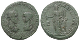 Moesia Inferior. Markianopolis. Macrinus und Diadumenianus (217 - 218 n. Chr.).

 Bronze. 217 - 218 n. Chr.
Vs: Büsten des Macrinus mit Lorbeerkran...