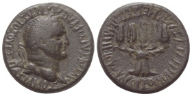 Phrygien. Apameia. Vespasianus (69 - 79 n. Chr.).

 Bronze.
Vs: Kopf des Vespasian mit Lorbeerkranz rechts.
Rs: Bündel aus fünf Kornähren; Magistr...