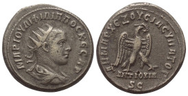Seleukis und Pierien. Antiochia am Orontes. Philippus II. als Caesar (244 - 247 n. Chr.).

 Tetradrachme (Billon). 247 n. Chr.
Vs: Büste in Rückans...