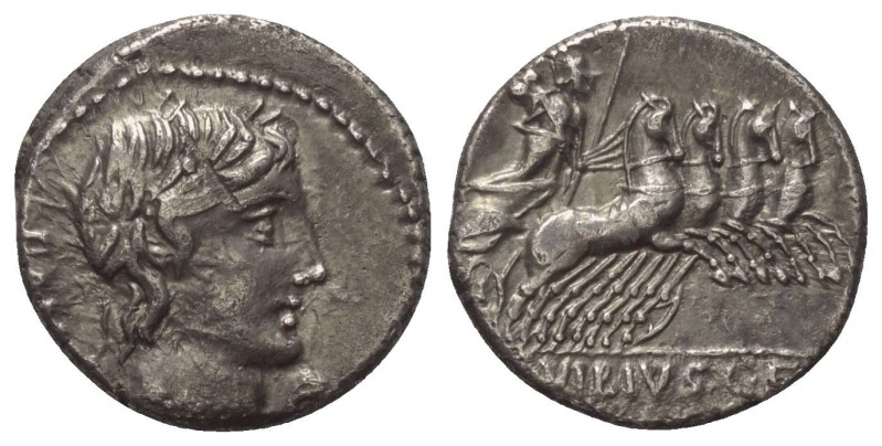 C. Vibius Pansa.

 Denar (Silber). 90 v. Chr. Rom.
Vs: PANSA. Kopf des Apollo...