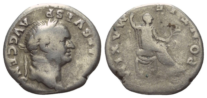 Vespasianus (69 - 79 n. Chr.).

 Denar (Silber). 73 n. Chr. Rom.
Vs: IMP CAES...