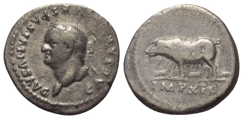 Vespasianus (69 - 79 n. Chr.).

 Denar. 77 - 78 n. Chr. Rom.
Vs: CAESAR - VES...