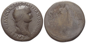 Domitianus (81 - 96 n. Chr.).

 Sesterz (Bronze). 80 - 81 n. Chr. (Domitian als Caesar). Thrakien (?).
Vs: CAES DIVI AVG VESP F DOMITIANVS COS VII....