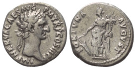 Nerva (96 - 98 n. Chr.).

 Denar (Silber). 97 n. Chr. Rom.
Vs: IMP NERVA CAES AVG P M TR P COS III P P. Kopf mit Lorbeerkranz rechts.
Rs: FORTVNA ...