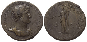 Hadrianus (117 - 138 n. Chr.).

 Sesterz (Bronze). 119 - 121 n. Chr. Rom.
Vs: IMP CAESAR TRAIAN HADRIANVS AVG. Büste mit Lorbeerkranz, Paludament u...