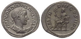 Gordianus III. (238 - 244 n. Chr.).

 Denar (Silber). 241 - 243 n. Chr. Rom.
Vs: IMP GORDIANVS PIVS FEL AVG. Büste mit Lorbeerkranz, Paludament und...