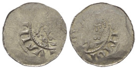 Goslar - Reichsmünzstätte. Heinrich III. (1046 - 1056).

 Denar (Silber). Goslar.
Vs: [+ HEINRI]CVS IM[PR]. Gekrönter Kopf mit Kreuzszepter frontal...