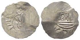 Speyer. Heinrich III. (1039 - 1056).

 Denar (Silber). Speyer.
Vs: SCA MARIA. Brustbild der Jungfrau Maria mit dem Christuskind en face.
Rs: Kirch...