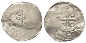 Niederlande. Tiel. Heinrich IV. (1056 - 1106).

 Denar (Silber).
Vs: Kopf frontal mit Krone.
Rs: Kreuz mit je einem Kreis in den Winkeln. 

20 m...