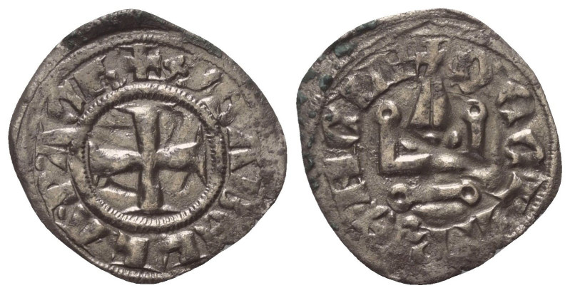 Achaia - Fürstentum. Isabella (1297 - 1301).

 Denar (Silber).
Vs: + YSABELLA...