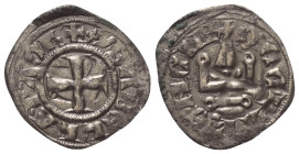 Achaia - Fürstentum. Isabella (1297 - 1301).

 Denar (Silber).
Vs: + YSABELLA P ACh. Kreuz.
Rs: + DE CLARENCIA. Stilisiertes Kastell.

20 mm. 0,...