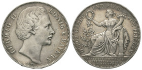 Bayern. Königreich (1806 - 1918). Ludwig II. (1864 - 1886).

 Siegestaler (Silber). 1871.
Auf den Friedensschluss zu Frankfurt am Main am 10. Mai 1...