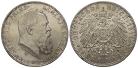 Kaiserreich. Bayern. Prinzregent Luitpold (1886 - 1912).

 5 Mark (Silber). 1911 D. München.
Vs: Kopf rechts.
Rs: Großer Reichsadler.

38 mm. 27...