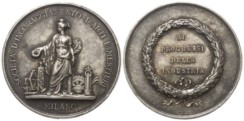 Italien. Mailand.

 Medaille (Silber). Ohne Jahr.
Società di incoraggiamento ...