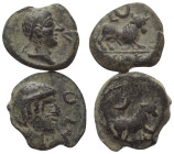 Keltische Münzen - Lots.


Spanien.

Lot (2 Stück): Bronze; 1. Jhdt. v. Chr.

Fast sehr schön - sehr schön.

Verkauft wie besehen, keine Rück...