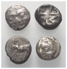 Griechische Münzen - Lots.


Kyzikos (Mysien).

Lot (4 Stück, Silber): Drachme, 5. - 4. Jhdt. v. Chr.

Sehr schön.

Verkauft wie besehen, kei...