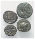 Griechische Münzen - Lots.


Unter anderem: Skepsis (Troas) / Tralleis (Lydien).

Lot (4 Stück): Bronze, 4. - 2. Jhdt. v. Chr.

Sehr schön.

...