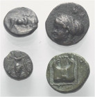 Griechische Münzen - Lots.


Unter anderem: Bione (Aiolis) / Ephesos / Kolophon (Ionien).

Lot (4 Stück): Bronze, 4. - 2. Jhdt. v. Chr.

Sehr s...