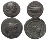 Griechische Münzen - Lots.


Knidos (Karien).

Lot (2 Stück): Bronze, 4. - 2. Jhdt. v. Chr.

Sehr schön.

Verkauft wie besehen, keine Rückgab...