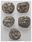 Griechische Münzen - Lots.


Selge (Pisidien) / Laranda (Lykaonien).

Lot (5 Stück, Silber): Obol, 4. Jhdt. v. Chr.

Fast sehr schön - sehr sch...