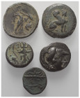 Griechische Münzen - Lots.


Perge / Side (Pamphylien) / Selge (Pisidien).

Lot (5 Stück): Bronze, 3. - 1. Jhdt. v. Chr.

Sehr schön.

Verkau...