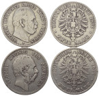 Deutschland - Lots.


Deutschland nach 1871. Kaiserreich.
Preußen und Sachsen.

Lot (2 Stück, Silber): 2 Mark 1876A und 1877E.

Sehr schön.
...