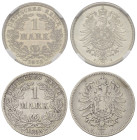 Deutschland - Lots.


Deutschland nach 1871. Kaiserreich.

Lot (2 Stück, Silber): 1 Mark 1875J und 1883 F.

Sehr schön - fast stempelfrisch (ei...