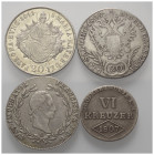 Österreich - Lots.


Kaisertum Österreich (1804 - 1918).
Franz I. (1804 - 1835).
Ferdinand I. (1835 - 1848)

Lot (4 Stück, Silber/Billon): 6 Kr...