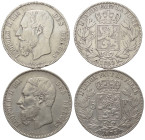 Europa - Lots.


Belgien. Königreich. 
Leopold II. (1865 - 1909).

Lot (2 Stück, Silber): 5 Francs 1869 und 1873.

Fast sehr schön - sehr schö...