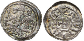 Medieval coins 
POLSKA / POLAND / POLEN / SCHLESIEN

Bolesław III Krzywousty1102-(1107–1138). Denar 

Aw.: Święty Wojciech na tronie i stojący Bo...