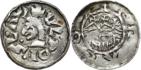 Medieval coins 
POLSKA / POLAND / POLEN / SCHLESIEN

Władysław Herman (1081-1102). Denar, Cracow - druga emisja 

Aw.: Głowa w lewoRw.: Budowla z...