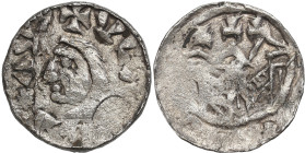 Medieval coins 
POLSKA / POLAND / POLEN / SCHLESIEN

Władysław Herman (1081-1102). Denar, Cracow 

Aw.: Głowa w lewo, napis w otokuRw.: Budowla z...