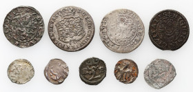 Medieval coins 
POLSKA / POLAND / POLEN / SCHLESIEN

Polska XIV-XVIII w. Denar, Szelag (Schilling), 1/24 Taler (thaler)a, group 9 coins 

Różni w...