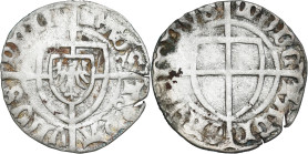 Teutonic Order
Teutonic Order

 Zakon Krzyżacki. Paweł I. (1422–1441). Szelag (Schilling) 

Pęknięty, gięty krążek.&nbsp;Neumann 17

Details: 1...