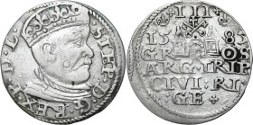 COLLECTION of Polish 3 grosze
POLSKA/ POLAND/ POLEN / POLOGNE / POLSKO

Stefan Batory. Trojak - 3 Grosz (Groschen) 1585, Riga – HYBRYDA 

Ciekawy...