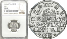 COLLECTION of Polish 3 grosze
POLSKA/ POLAND/ POLEN / POLOGNE / POLSKO

Stefan Batory. Trojak - 3 Grosz (Groschen) 1586, Riga NGC MS66 (MAX) - EXCE...