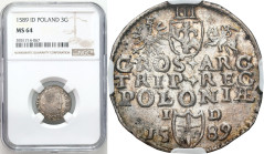 COLLECTION of Polish 3 grosze
POLSKA/ POLAND/ POLEN / POLOGNE / POLSKO

Zygmunt III Waza. Trojak - 3 Grosz (Groschen) 1589, Olkusz NGC MS64 (MAX) -...