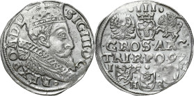 COLLECTION of Polish 3 grosze
POLSKA/ POLAND/ POLEN / POLOGNE / POLSKO

Zygmunt III Waza. Trojak - 3 Grosz (Groschen) 1597, Bydgoszcz 

Na awersi...