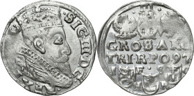 COLLECTION of Polish 3 grosze
POLSKA/ POLAND/ POLEN / POLOGNE / POLSKO

Zygmunt III Waza. Trojak - 3 Grosz (Groschen) 1597, Bydgoszcz 

Na awersi...