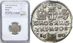 COLLECTION of Polish 3 grosze
POLSKA/ POLAND/ POLEN / POLOGNE / POLSKO

Zygmunt III Waza. Trojak - 3 Grosz (Groschen) 1600, Bydgoszcz NGC MS64 – BE...