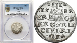 COLLECTION of Polish 3 grosze
POLSKA/ POLAND/ POLEN / POLOGNE / POLSKO

Zygmunt III Waza. Trojak - 3 Grosz (Groschen) 1589, Riga PCGS MS63 (MAX) - ...