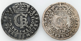 John II Casimir 
POLSKA/ POLAND/ POLEN / POLOGNE / POLSKO

Jan II Kazimierz. Tymf (zlotowka) 1664 i 1665, Bydgoszcz, group 2 coins 

Ciemna patyn...