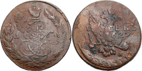 Russia - collection of copper coins - part one
RUSSIA / RUSSLAND / РОССИЯ

Russia, Catherine II. 5 Kopek (kopeck) 1763 EM, Pavlovsky Pierechan - RA...