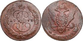 Russia - collection of copper coins - part one
RUSSIA / RUSSLAND / РОССИЯ

Russia, Catherine II. 5 Kopek (kopeck) 1766 MM, Pavlovsky piereckan - RA...