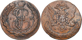 Russia - collection of copper coins - part one
RUSSIA / RUSSLAND / РОССИЯ

Russia, Catherine II. 5 Kopek (kopeck) 1763 MM, Moscow 

Aw.: Ukoronow...