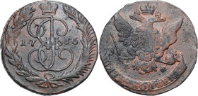 Russia - collection of copper coins - part one
RUSSIA / RUSSLAND / РОССИЯ

Russia, Catherine II. 5 Kopek (kopeck) 1765 MM, Moscow 

Aw.: Ukoronow...