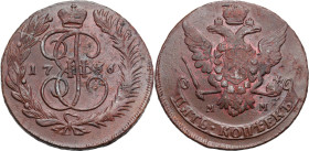 Russia - collection of copper coins - part one
RUSSIA / RUSSLAND / РОССИЯ

Russia, Catherine II. 5 Kopek (kopeck) 1766 MM, Moscow 

Aw.: Ukoronow...