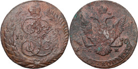 Russia - collection of copper coins - part one
RUSSIA / RUSSLAND / РОССИЯ

Russia, Catherine II. 5 Kopek (kopeck) 17?? СПМ, pawłowskij piereczekan ...